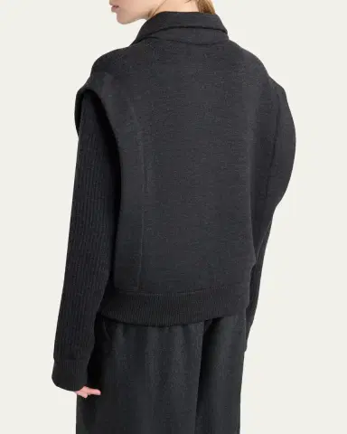 Giorgio Armani Zip-Front Knit Blouson Jacket | Thumbnail 3