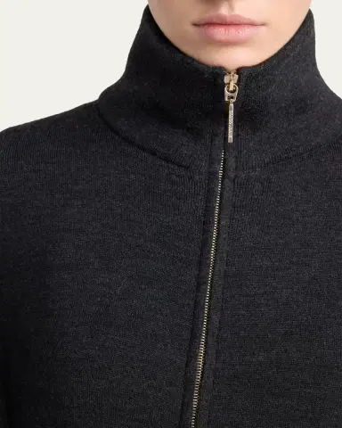 Giorgio Armani Zip-Front Knit Blouson Jacket | Thumbnail 5