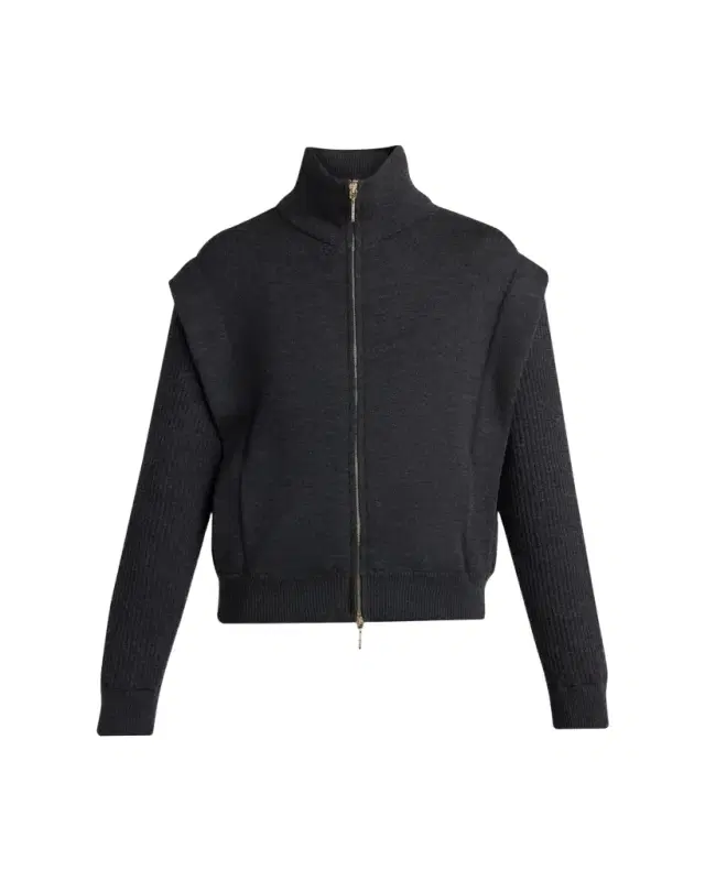 Giorgio Armani Zip-Front Knit Blouson Jacket