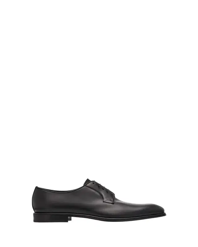 Ferragamo Men's Stefano Almond-Toe Leather Derby Shoes