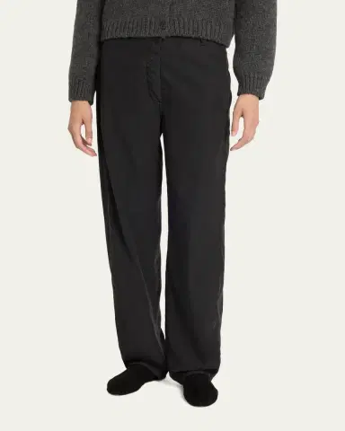 The Row Bayou Cotton Toile Barrel-Leg Pants | Thumbnail 4 The Row Bayou Cotton Toile Barrel-Leg Pants | Thumbnail 4