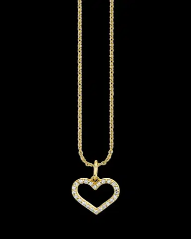 Sydney Evan 14K Yellow Gold Open Heart Charm Necklace | Thumbnail 2 Sydney Evan 14K Yellow Gold Open Heart Charm Necklace | Thumbnail 2