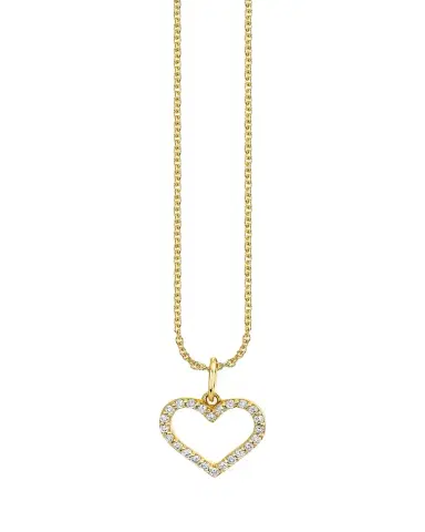 Sydney Evan 14K Yellow Gold Open Heart Charm Necklace | Thumbnail 1 Sydney Evan 14K Yellow Gold Open Heart Charm Necklace | Thumbnail 1