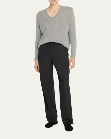 The Row Phora Lightweight Cashmere V-Neck Sweater | Thumbnail 6 The Row Phora Lightweight Cashmere V-Neck Sweater | Thumbnail 6