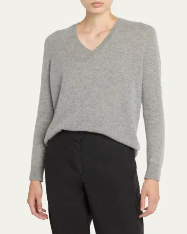 The Row Phora Lightweight Cashmere V-Neck Sweater | Thumbnail 8 The Row Phora Lightweight Cashmere V-Neck Sweater | Thumbnail 8