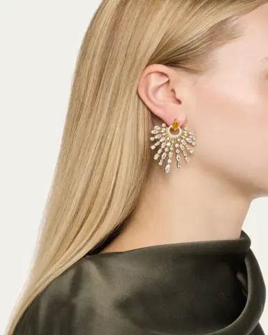 Nickho Rey Holly Earrings with Crystals, White | Thumbnail 2 Nickho Rey Holly Earrings with Crystals, White | Thumbnail 2