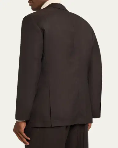 Brunello Cucinelli Men's Wool and Cashmere Chevron Double-Breasted Suit | Thumbnail 5 Brunello Cucinelli Men's Wool and Cashmere Chevron Double-Breasted Suit | Thumbnail 5