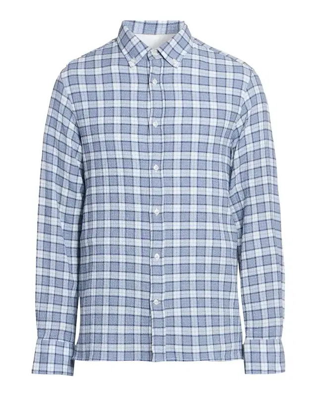 OFFICINE GÉNÉRALE Men's Arsene Waffled Cotton Check Shirt