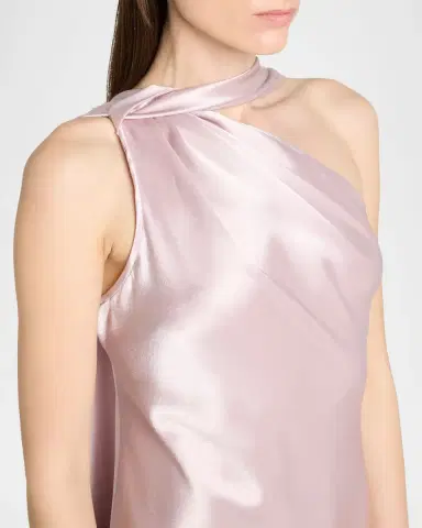 Talbot Runhof Crepe Satin One-Shoulder Long Evening Gown | Thumbnail 5