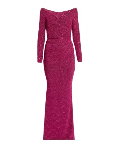 Talbot Runhof Sequined Off-Shoulder Long-Sleeve Gown | Thumbnail 1