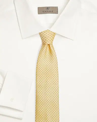 Canali Men's Micro Quadratti Woven Silk Tie | Thumbnail 2