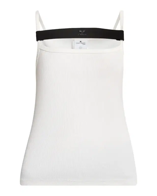 Courreges 90s Rib Strap Tank Top