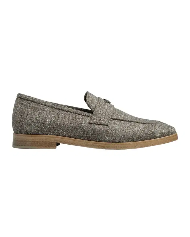 Bougeotte London Smog Wool Penny Loafers
