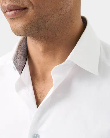 Eton Men's Floral Detail Signature Slim-Fit Cotton Twill Shirt | Thumbnail 4 Eton Men's Floral Detail Signature Slim-Fit Cotton Twill Shirt | Thumbnail 4