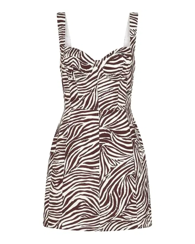 NICHOLAS Alina Printed Linen-Blend A-Line Mini Dress