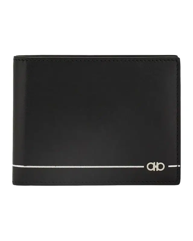 Ferragamo Men 's Micro Gancini Leather Wallet