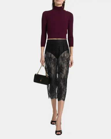 L'Agence Makena Sheer Floral Lace Pencil Skirt | Thumbnail 2 L'Agence Makena Sheer Floral Lace Pencil Skirt | Thumbnail 2