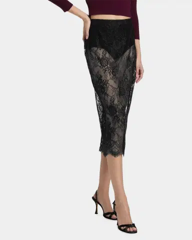 L'Agence Makena Sheer Floral Lace Pencil Skirt | Thumbnail 7 L'Agence Makena Sheer Floral Lace Pencil Skirt | Thumbnail 7