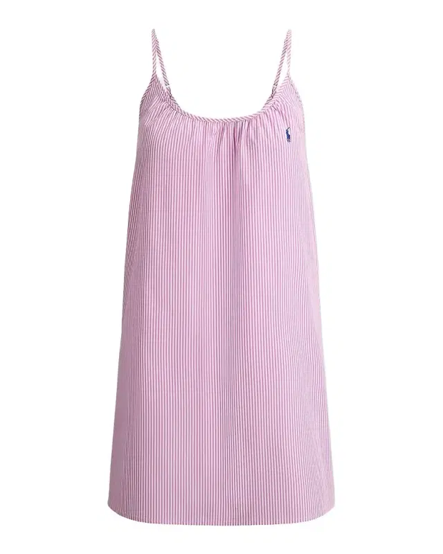 Polo Ralph Lauren Striped Cotton Gathered Mini Slipdress