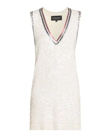 CYNTHIA ROWLEY Sleeveless Sequin Wool-Cashmere Knit Mini Dress | Thumbnail 1
