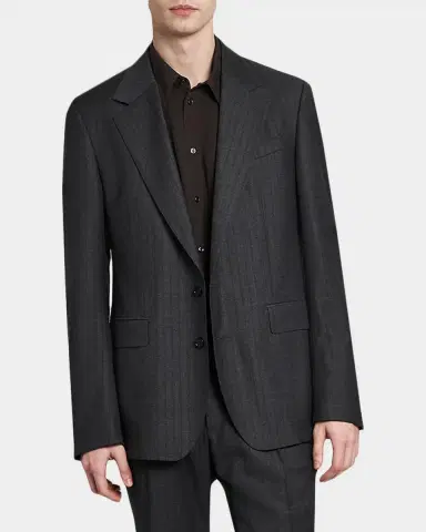 Dolce & Gabbana Men 's Wool Tonal Stripe 2-Button Suit Jacket | Thumbnail 5 Dolce & Gabbana Men 's Wool Tonal Stripe 2-Button Suit Jacket | Thumbnail 5