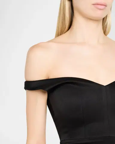 Alex Perry Off-The-Shoulder V-Neck Satin Crepe Gown | Thumbnail 5 Alex Perry Off-The-Shoulder V-Neck Satin Crepe Gown | Thumbnail 5