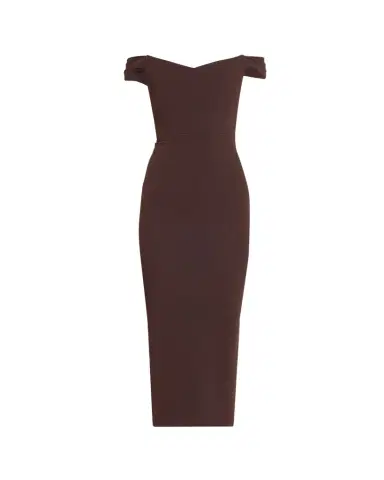 Alex Perry Off-Shoulder Dress in Stretch Crepe | Thumbnail 1 Alex Perry Off-Shoulder Dress in Stretch Crepe | Thumbnail 1