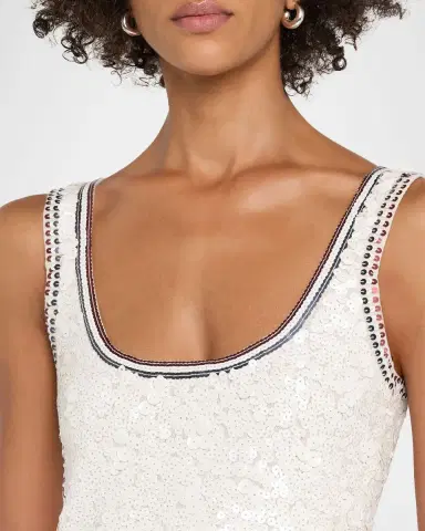 CYNTHIA ROWLEY Cropped Sequin Tank Top | Thumbnail 5