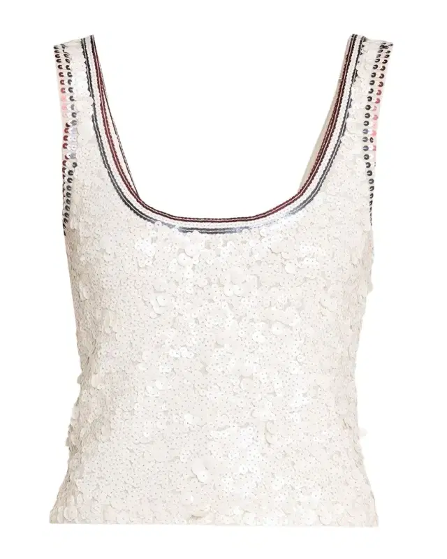 Cropped Sequin Tank Top