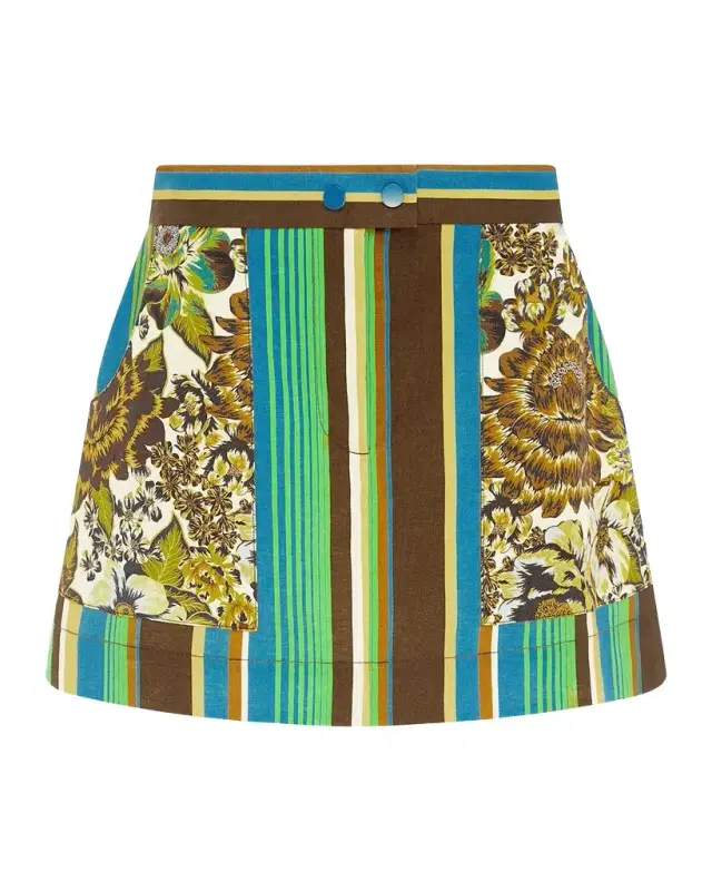 ALÉMAIS Charlie Graphic Linen Mini Skirt