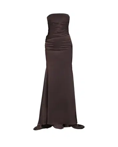 Alex Perry Strapless Drape Gown in Satin Crepe | Thumbnail 1 Alex Perry Strapless Drape Gown in Satin Crepe | Thumbnail 1