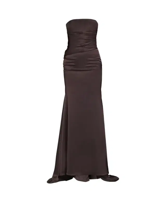 Alex Perry Strapless Drape Gown in Satin Crepe