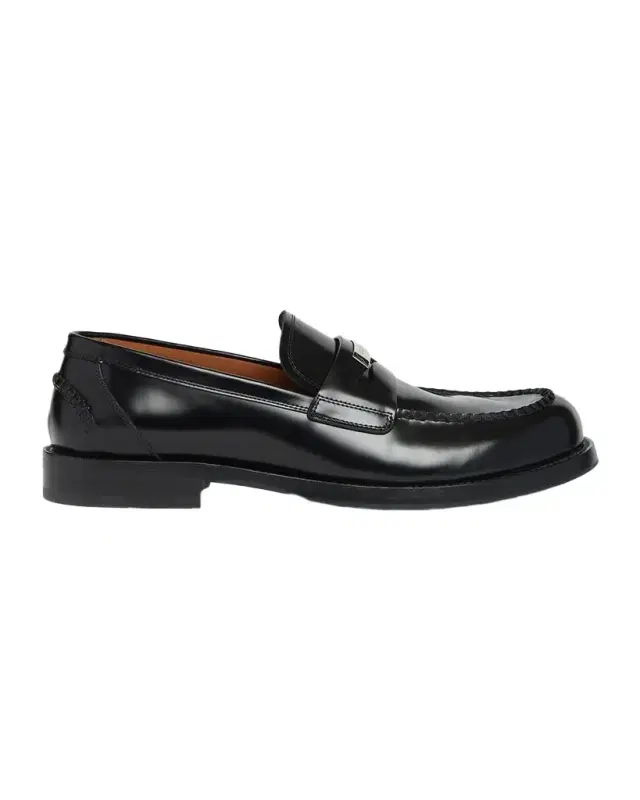 Dolce & Gabbana Men 's Corsaro Logo Plaque Leather Penny Loafers