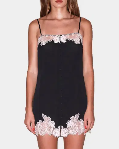 Fleur du Mal Lace Appliqué Silk Slip | Thumbnail 4 Fleur du Mal Lace Appliqué Silk Slip | Thumbnail 4