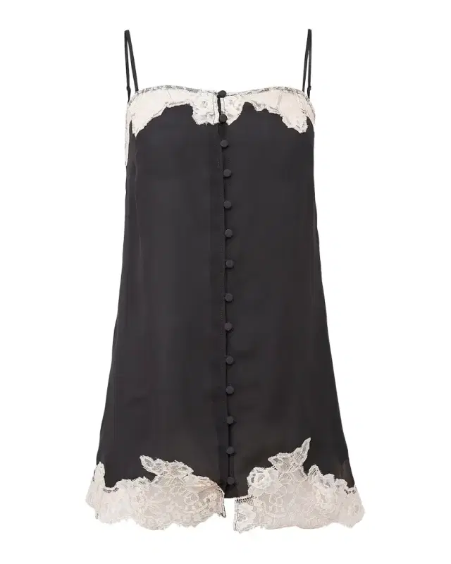 Lace Appliqué Silk Slip