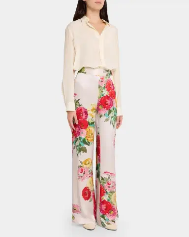 Libertine Pat Nixon Floral Silk Straight-Leg Pants | Thumbnail 2