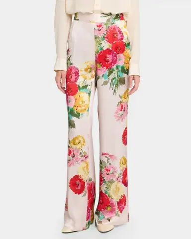 Libertine Pat Nixon Floral Silk Straight-Leg Pants | Thumbnail 4