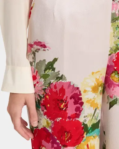Libertine Pat Nixon Floral Silk Straight-Leg Pants | Thumbnail 5