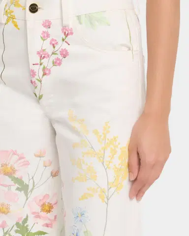 Oscar de la Renta Faded Mixed Botanical Straight-Leg Ankle Pants | Thumbnail 5 Oscar de la Renta Faded Mixed Botanical Straight-Leg Ankle Pants | Thumbnail 5