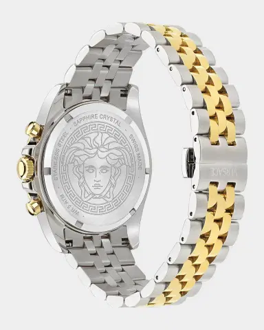 Versace Men's Greca Chrono Wave Two-Tone Stainless-Steel Bracelet Watch/43MM | Thumbnail 3 Versace Men's Greca Chrono Wave Two-Tone Stainless-Steel Bracelet Watch/43MM | Thumbnail 3