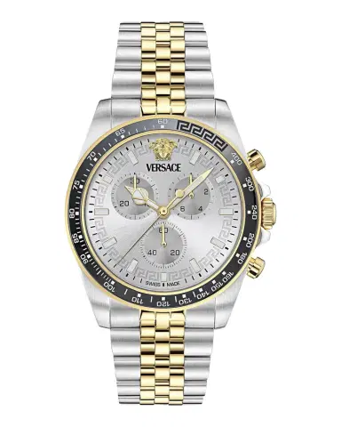 Versace Men's Greca Chrono Wave Two-Tone Stainless-Steel Bracelet Watch/43MM | Thumbnail 1 Versace Men's Greca Chrono Wave Two-Tone Stainless-Steel Bracelet Watch/43MM | Thumbnail 1