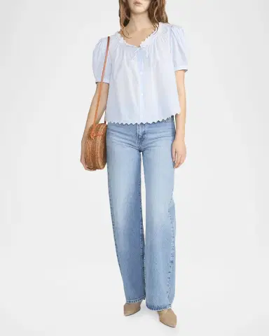 Frame The Serene Striped Cotton Top | Thumbnail 2 Frame The Serene Striped Cotton Top | Thumbnail 2