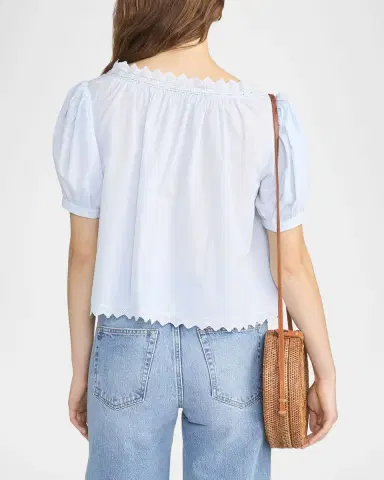 Frame The Serene Striped Cotton Top | Thumbnail 3 Frame The Serene Striped Cotton Top | Thumbnail 3