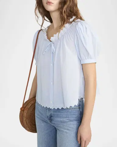 Frame The Serene Striped Cotton Top | Thumbnail 6 Frame The Serene Striped Cotton Top | Thumbnail 6