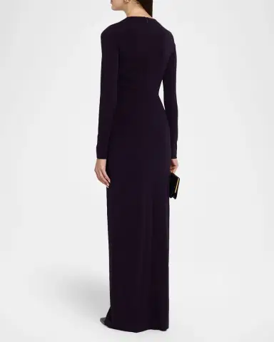 Emporio Armani Ruched Jersey Column Gown | Thumbnail 3 Emporio Armani Ruched Jersey Column Gown | Thumbnail 3