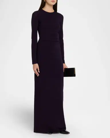 Emporio Armani Ruched Jersey Column Gown | Thumbnail 4 Emporio Armani Ruched Jersey Column Gown | Thumbnail 4
