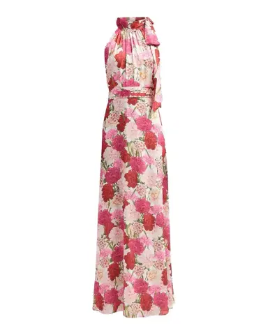 SACHIN BABI Diana Floral Crinkle Georgette Tieneck Gown | Thumbnail 1