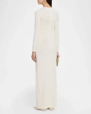 Emporio Armani Ruched Jersey Column Gown | Thumbnail 3