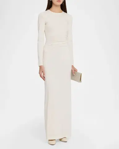 Emporio Armani Ruched Jersey Column Gown | Thumbnail 4