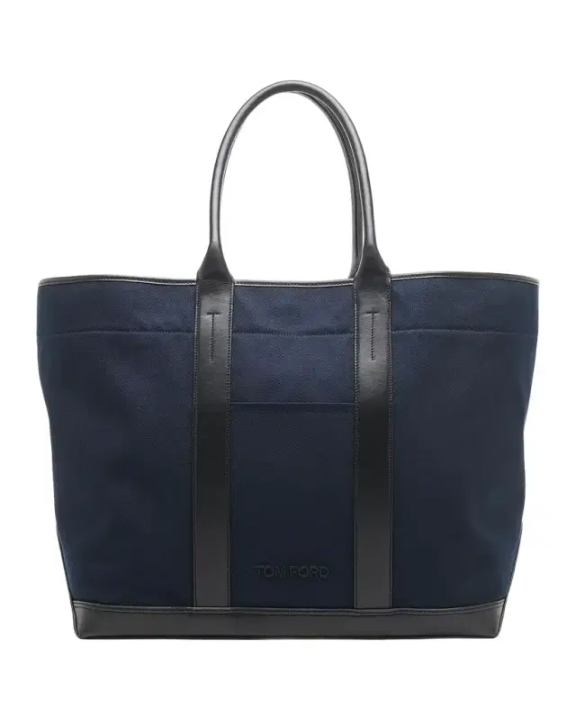 TOM FORD Large Canvas & Leather Tote Bag